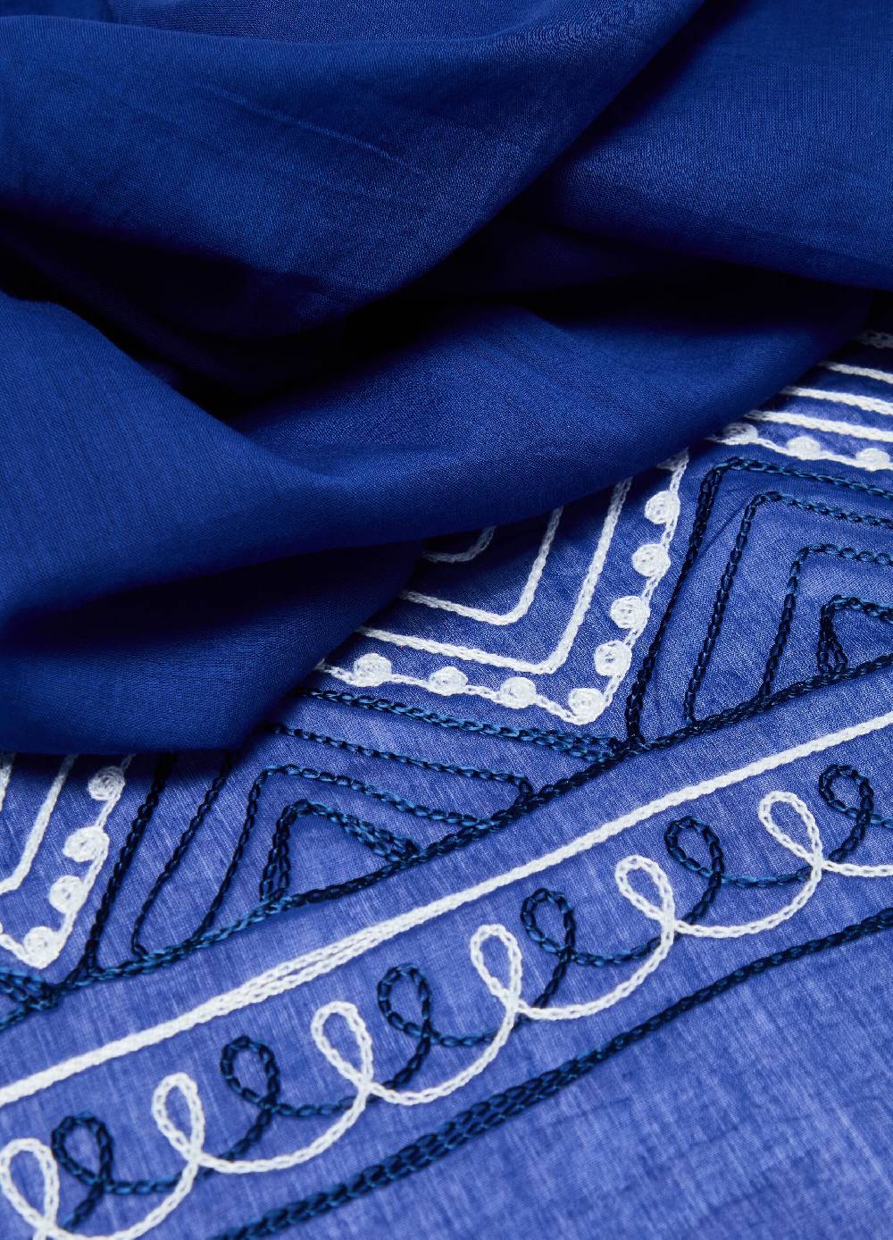 Ovs Sciarpa In Cotone Con Ricami E Nappine