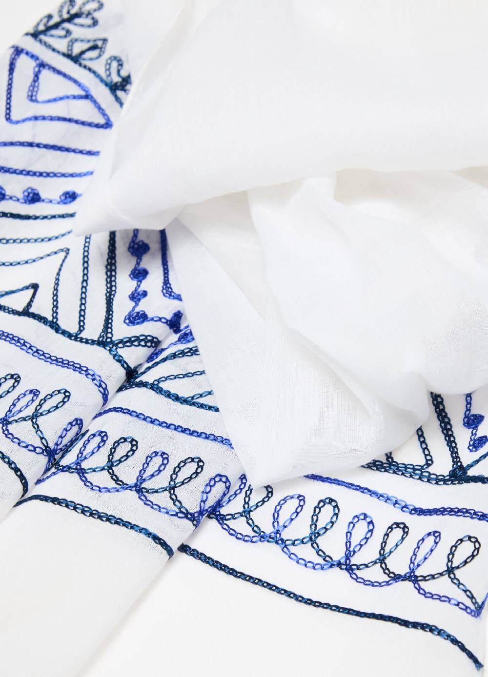 Ovs Sciarpa In Cotone Con Ricami E Nappine