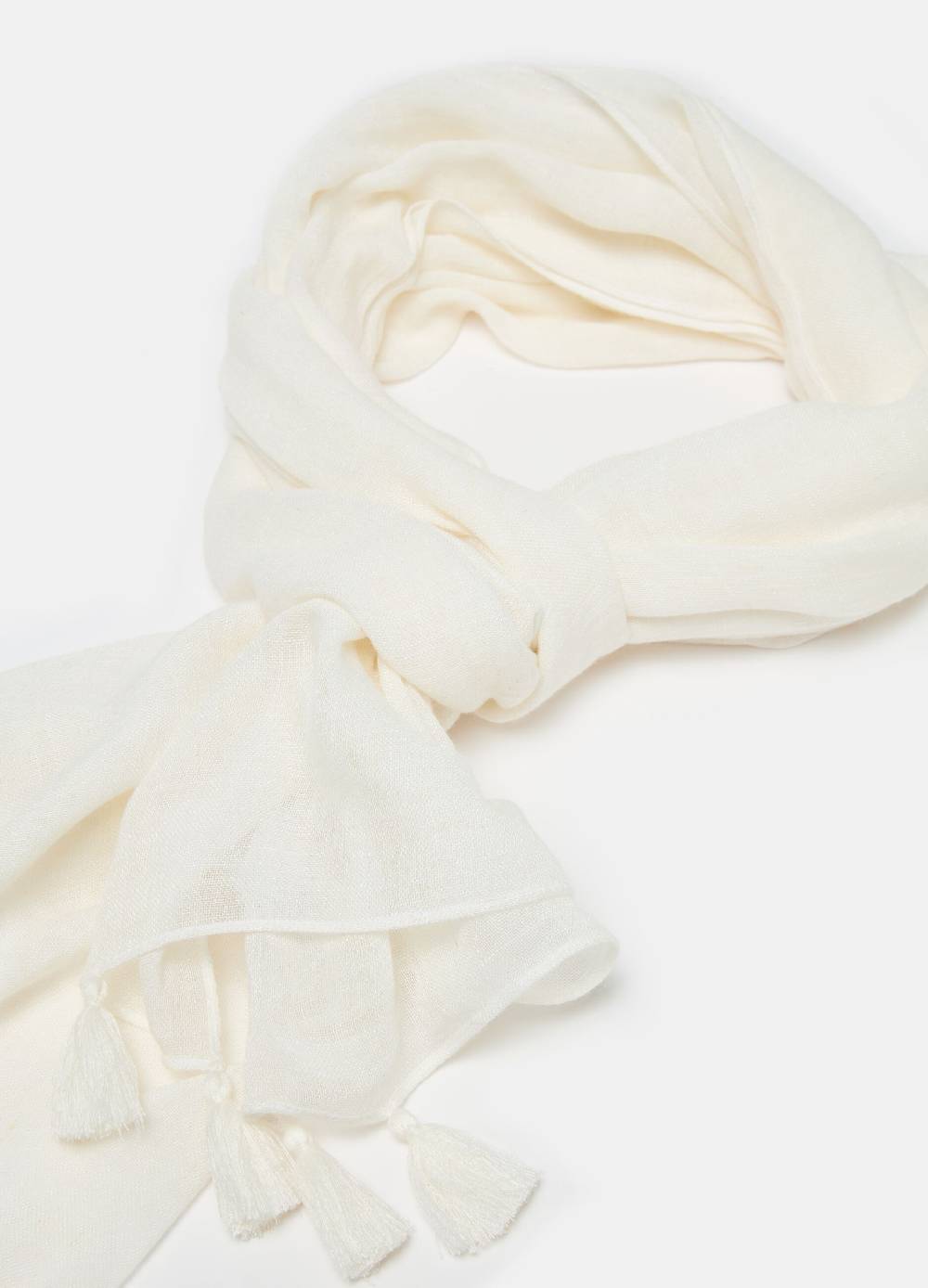 Ovs Sciarpa In Viscosa E Lino Con Nappine