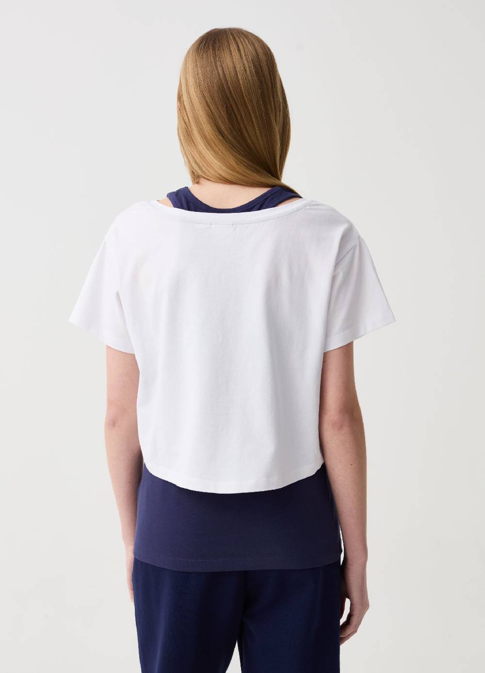 Ovs Set T-shirt Crop E Canotta Con Stampa Logo