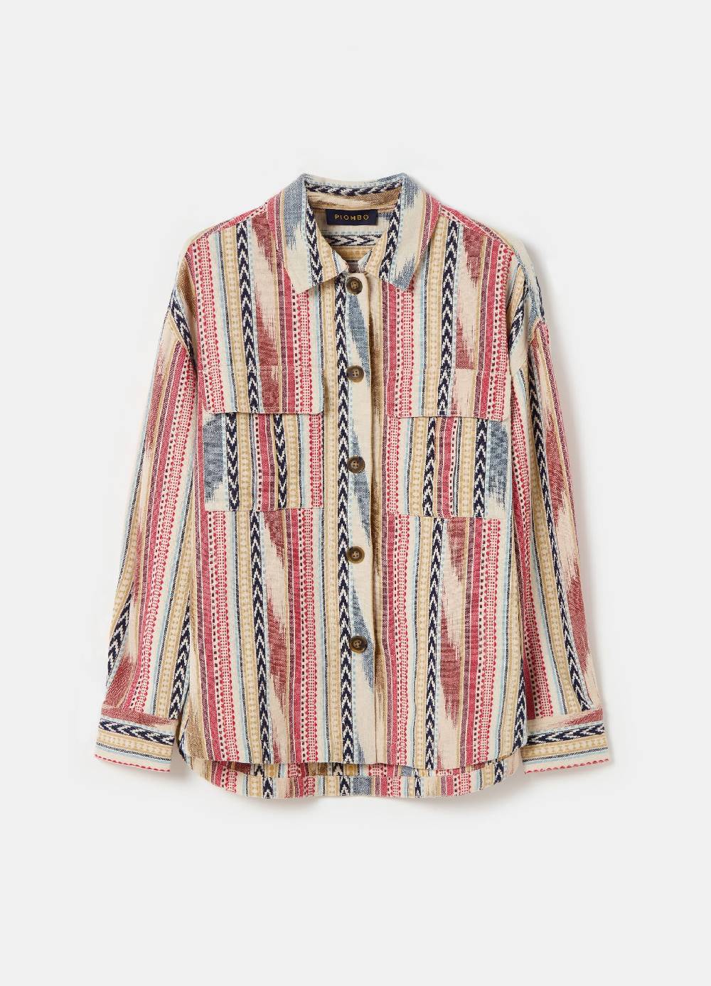 Ovs Shacket A Righe Multicolor Con Disegni Etnici