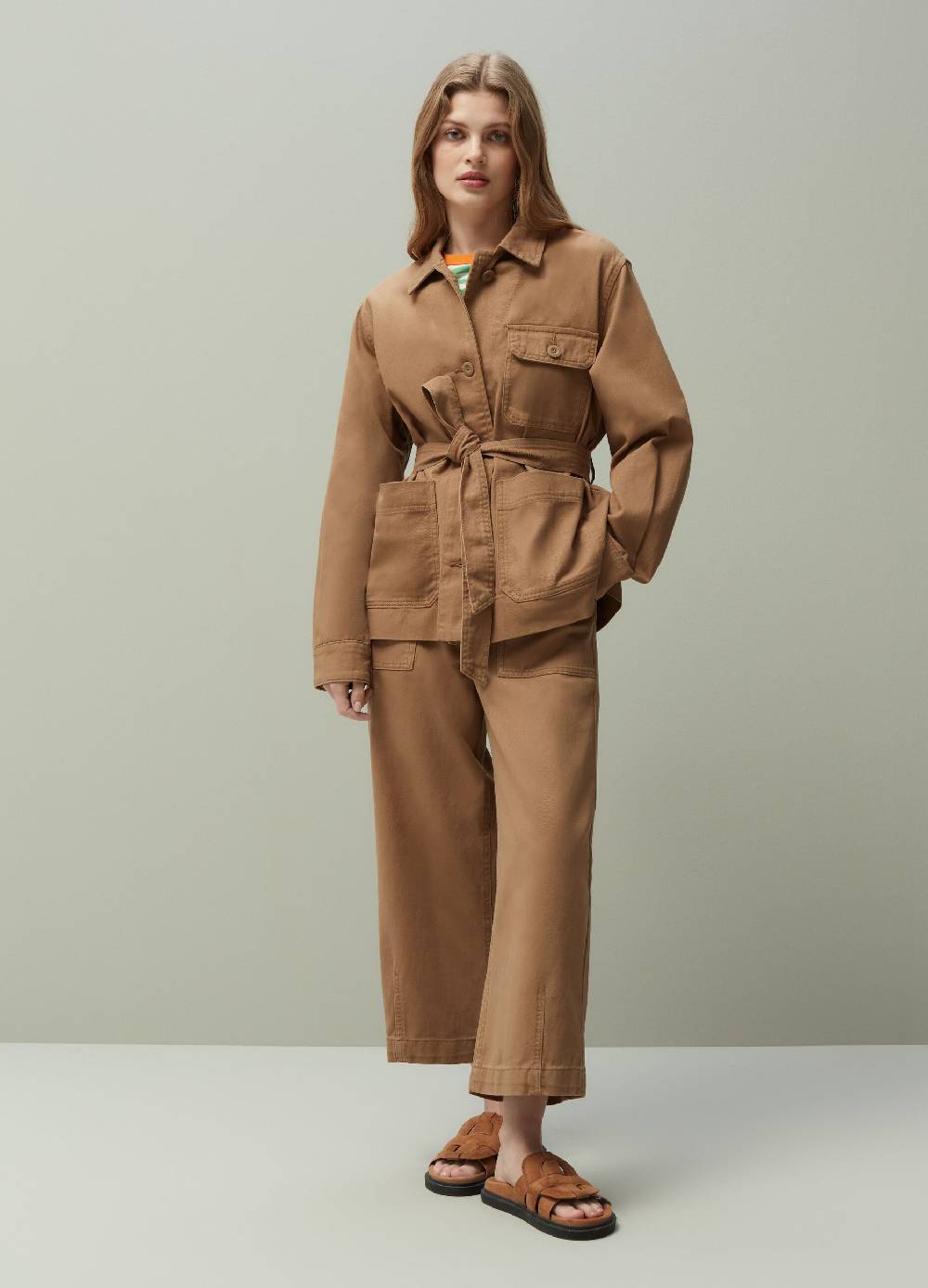 Ovs Shacket In Cotone Con Cintura