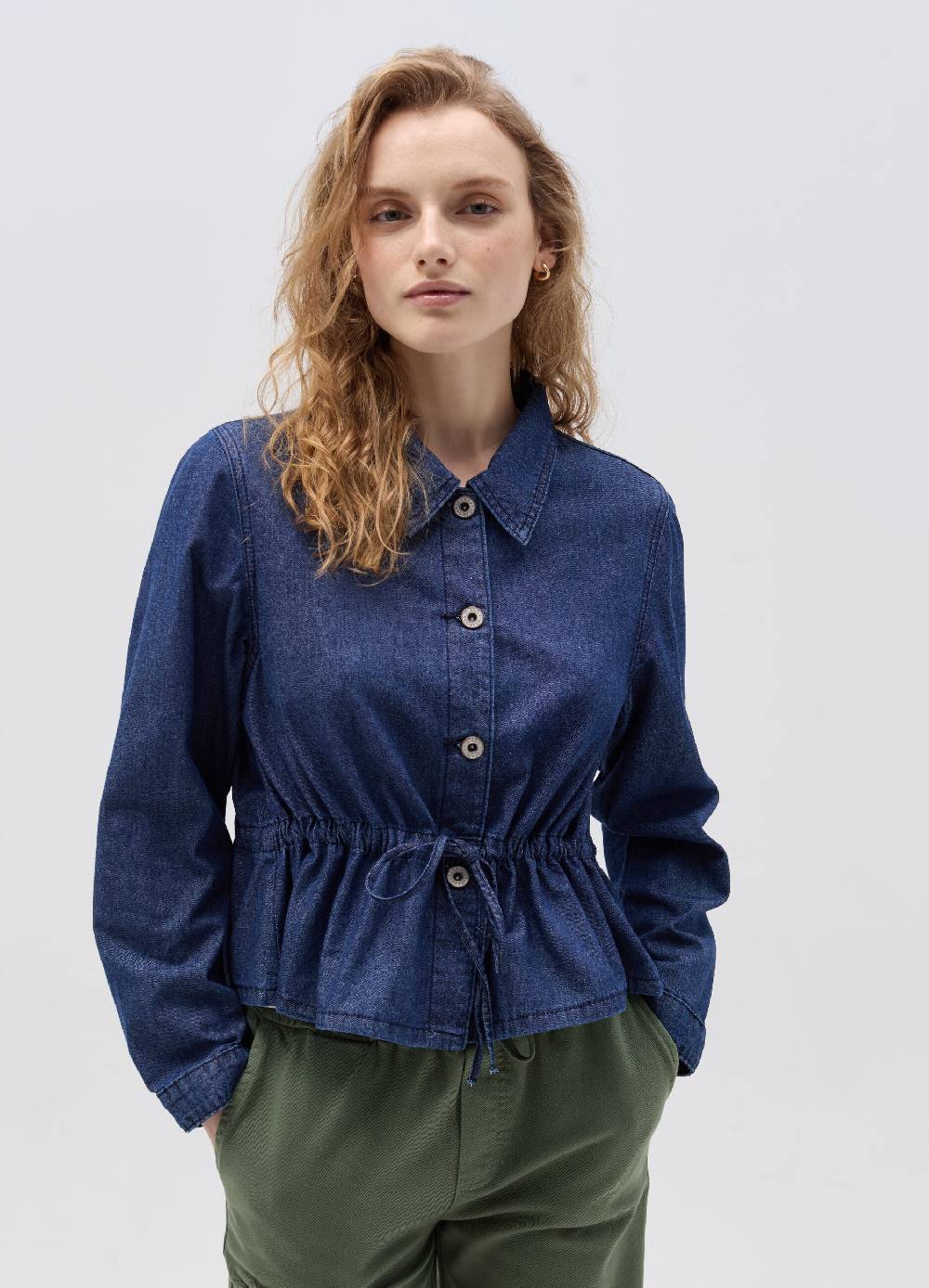 Ovs Shacket In Denim Con Coulisse