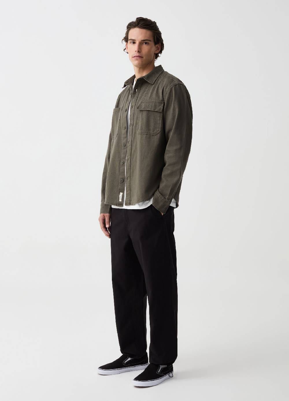 Ovs Shacket in twill di cotone con tasche