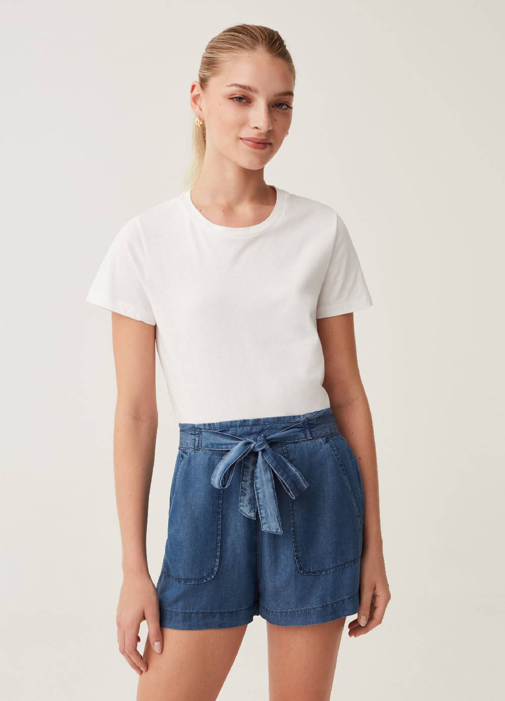 Ovs Shorts a vita alta con fiocco