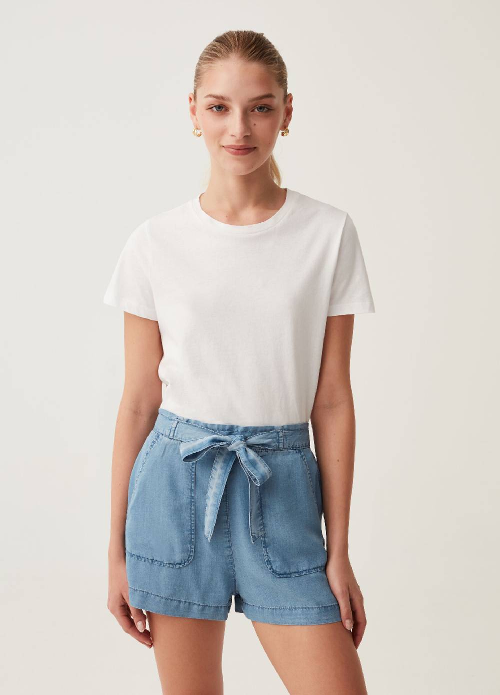 Ovs Shorts a vita alta con fiocco