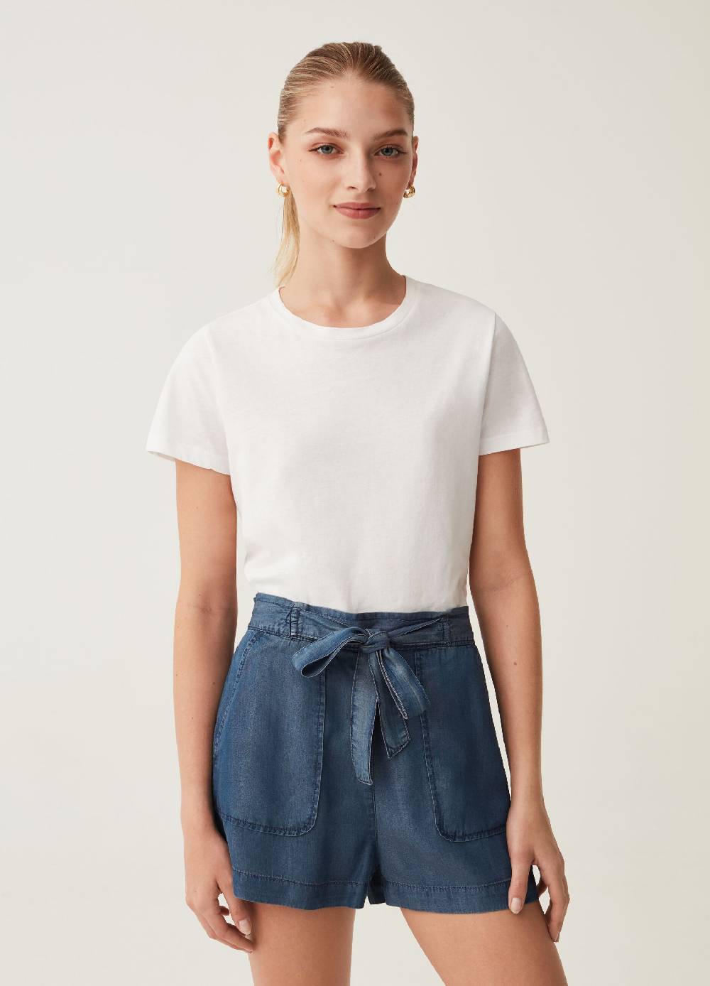 Ovs Shorts a vita alta con fiocco