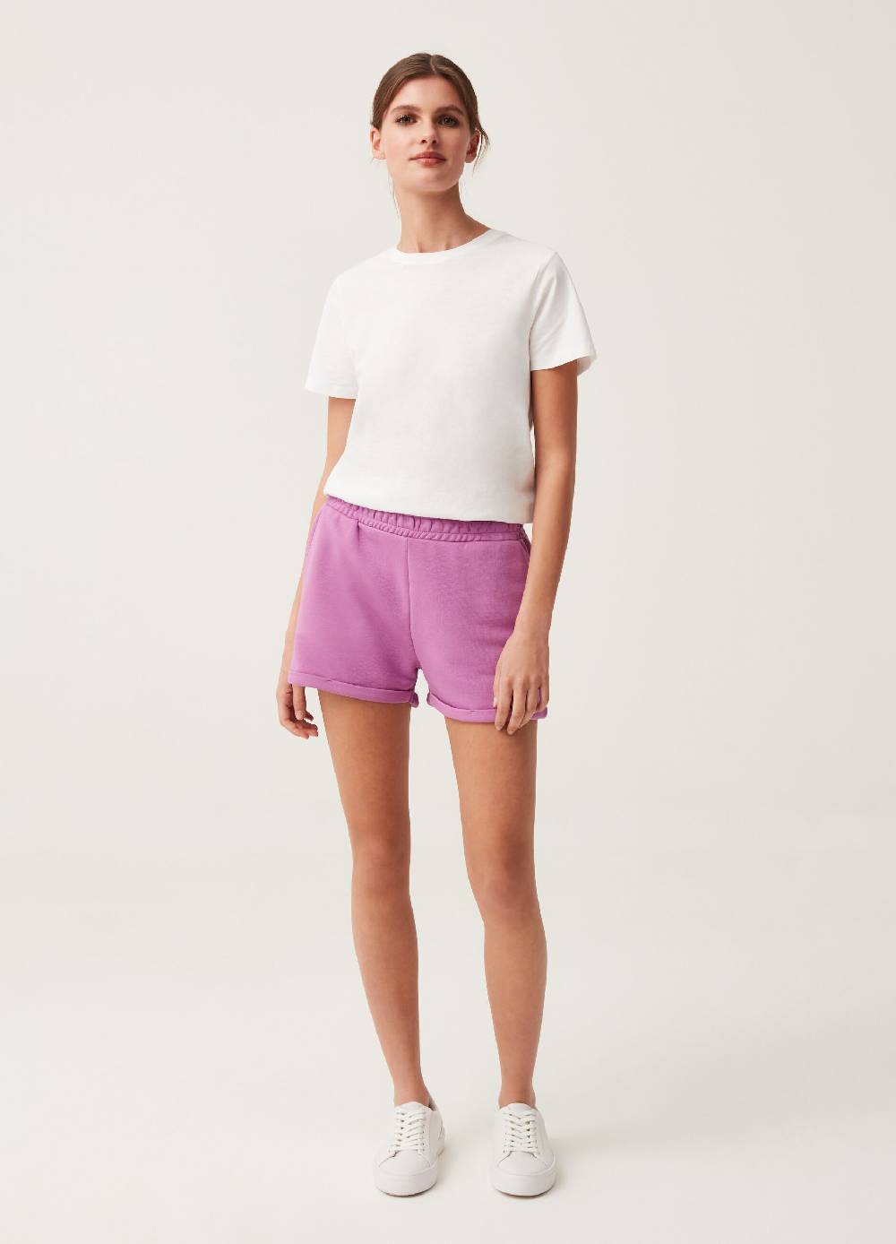 Ovs Shorts Fitness in French Terry con risvolti