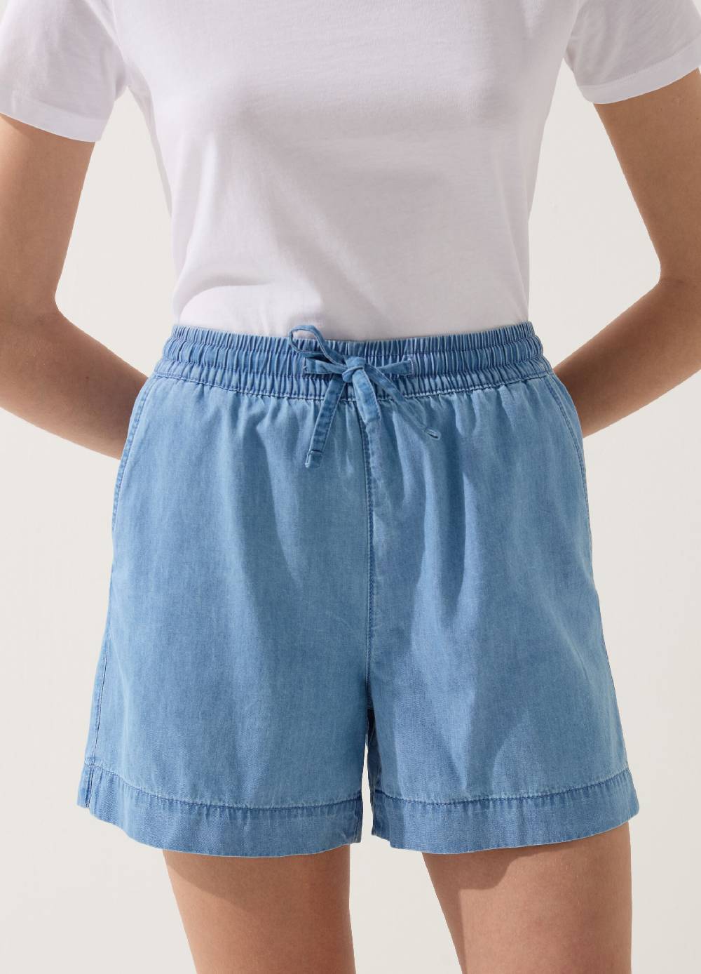 Ovs Shorts Fluido Effetto Denim Con Coulisse