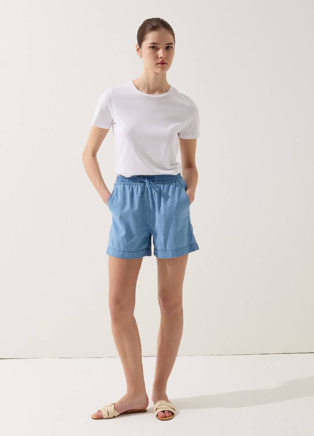 Ovs Shorts fluido effetto denim con coulisse