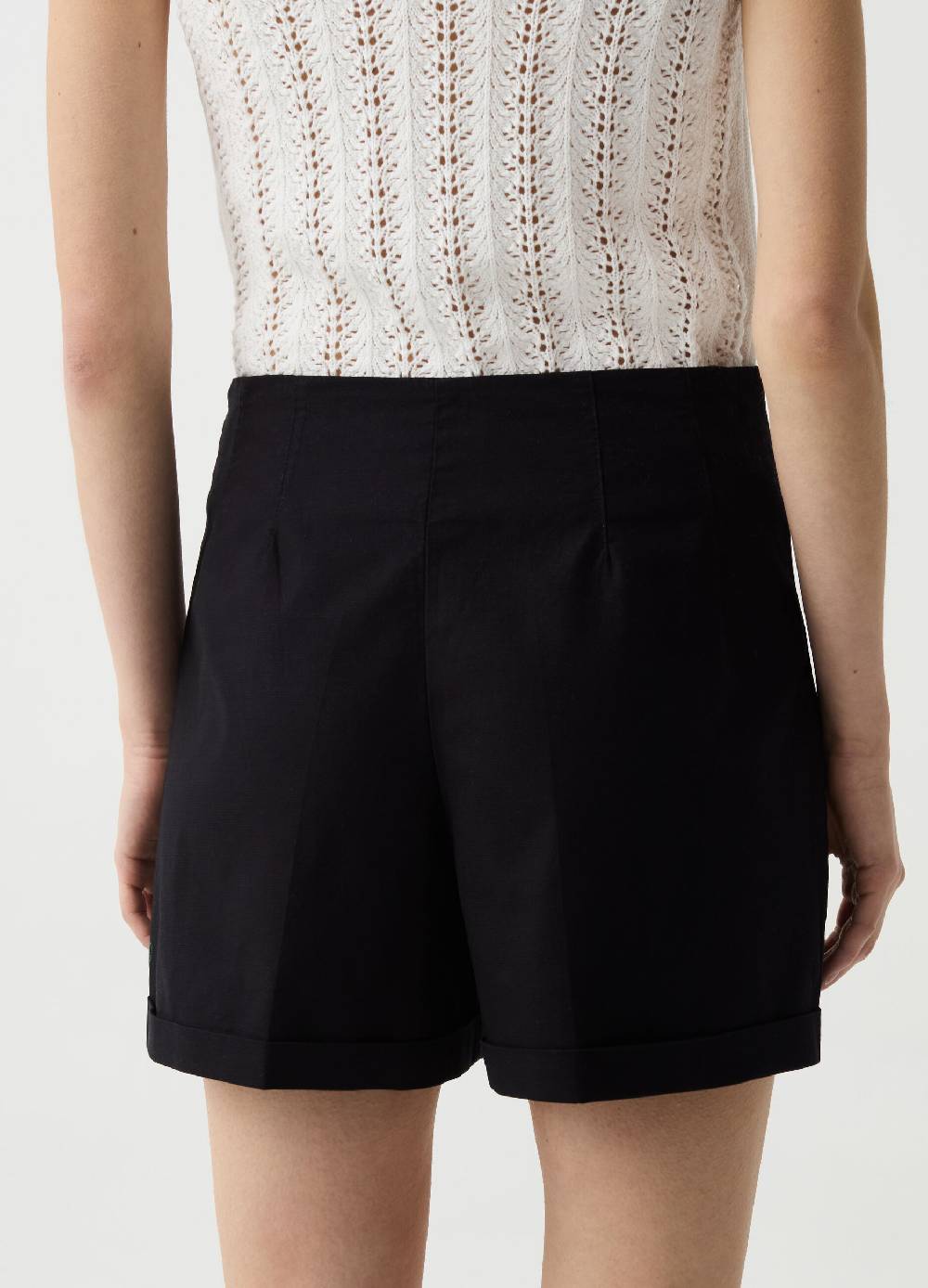 Ovs Shorts In Cotone Stretch Con Risvolti