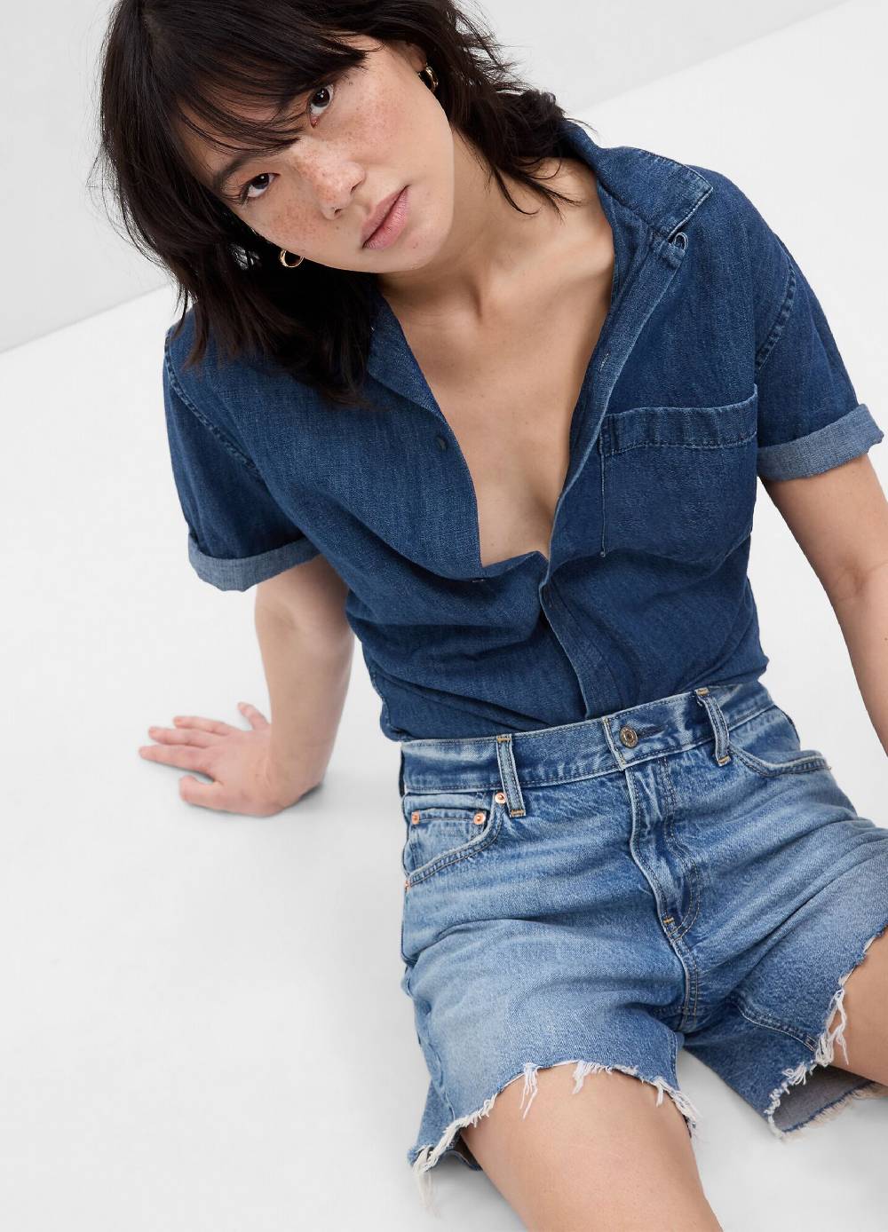 Ovs Shorts In Denim A Vita Bassa