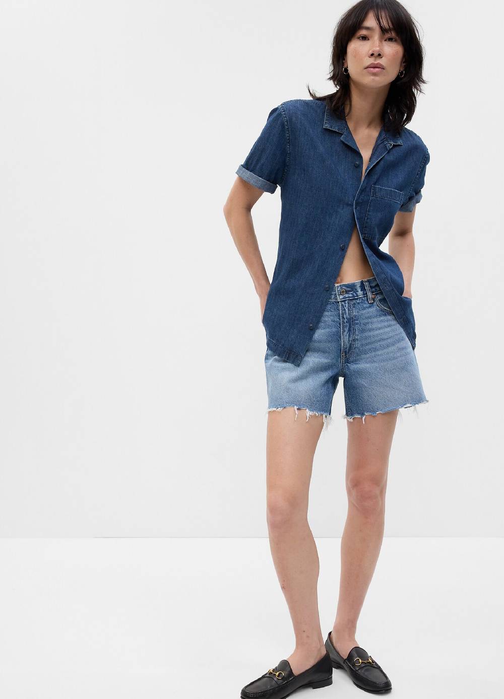 Ovs Shorts in denim a vita bassa