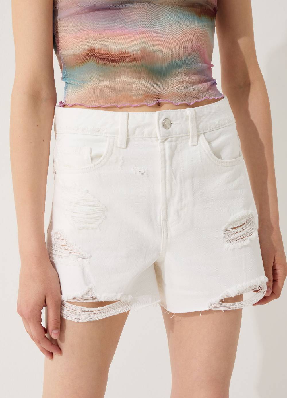 Ovs Shorts In Denim Con Abrasioni