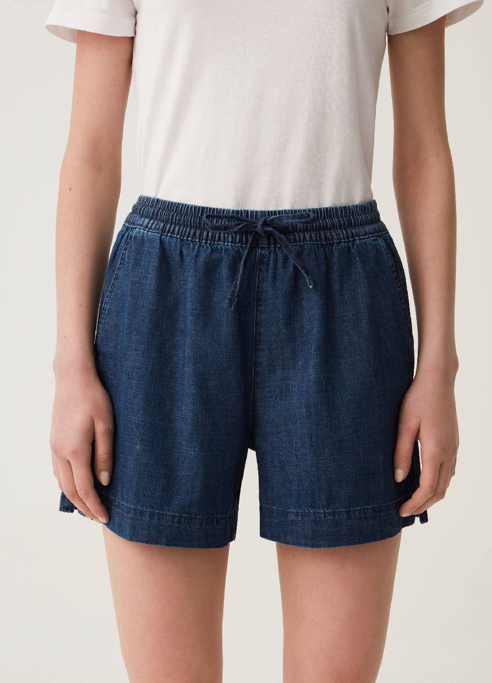 Ovs Shorts In Denim Con Coulisse