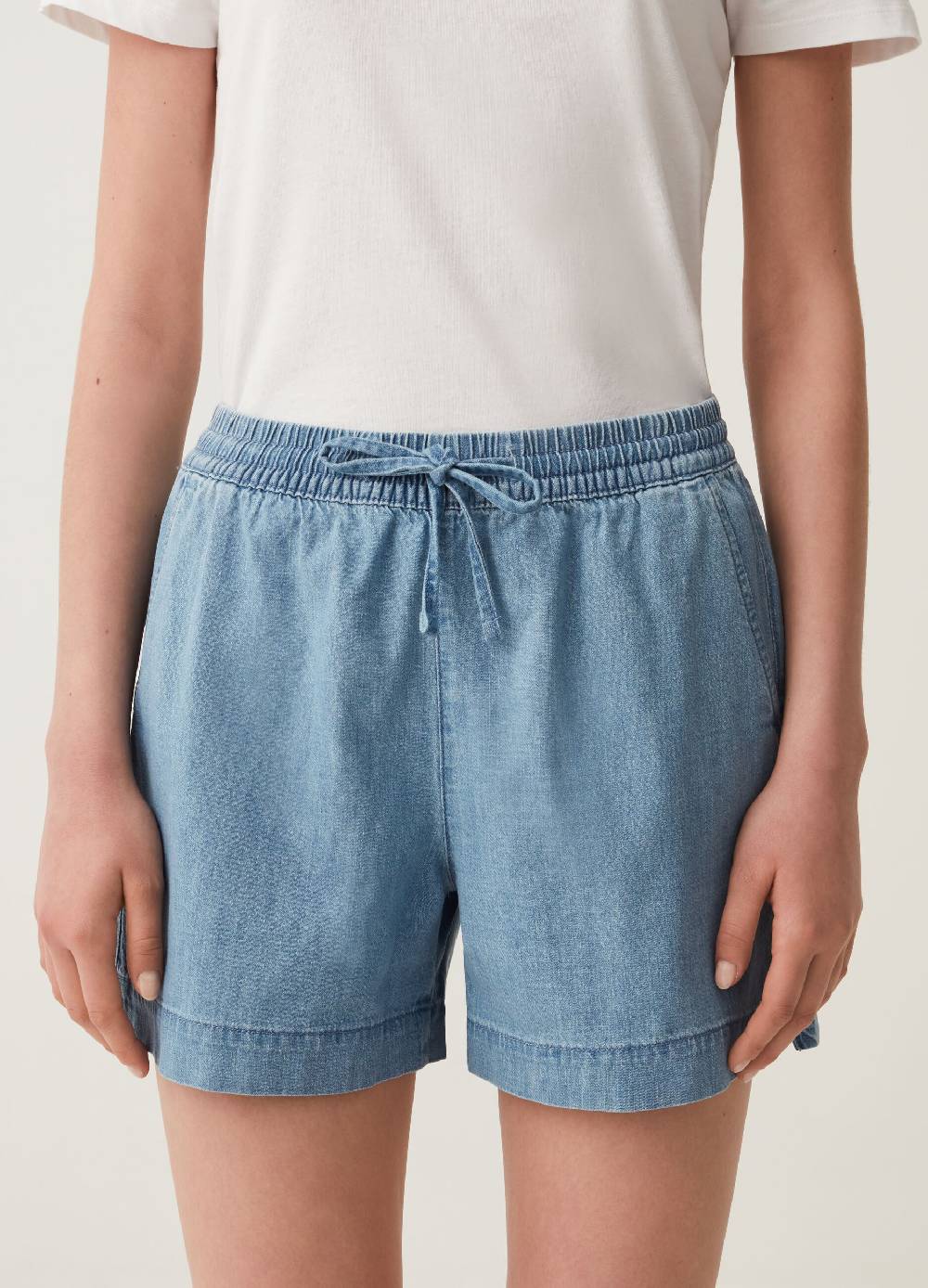 Ovs Shorts In Denim Con Coulisse