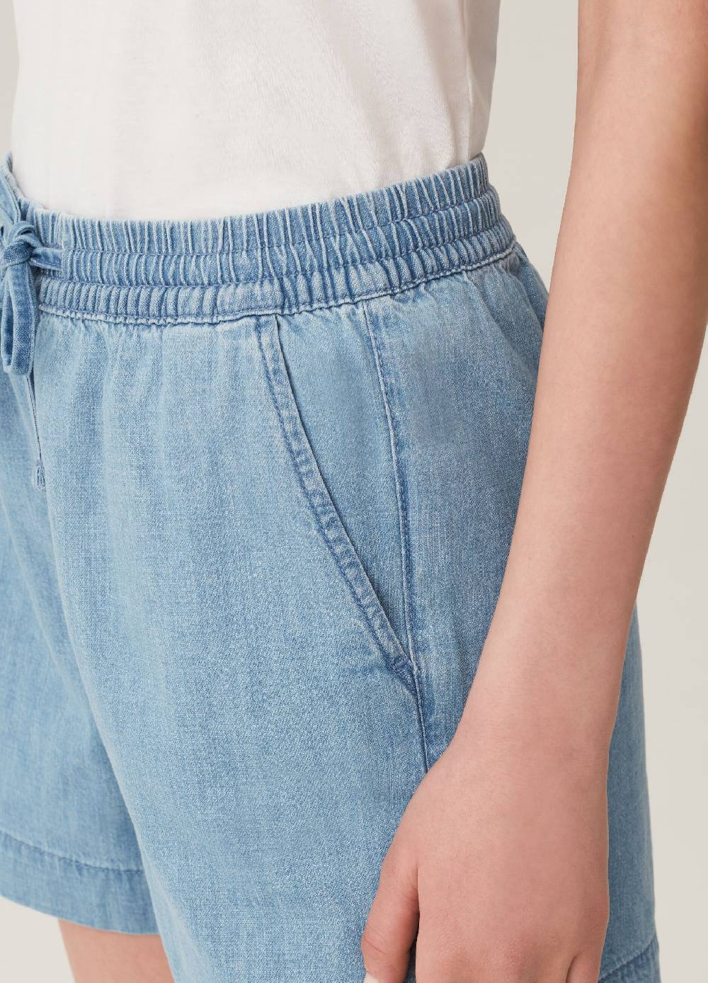 Ovs Shorts In Denim Con Coulisse