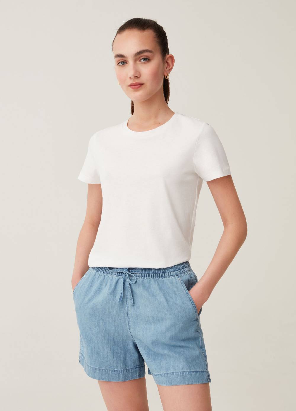 Ovs Shorts in denim con coulisse