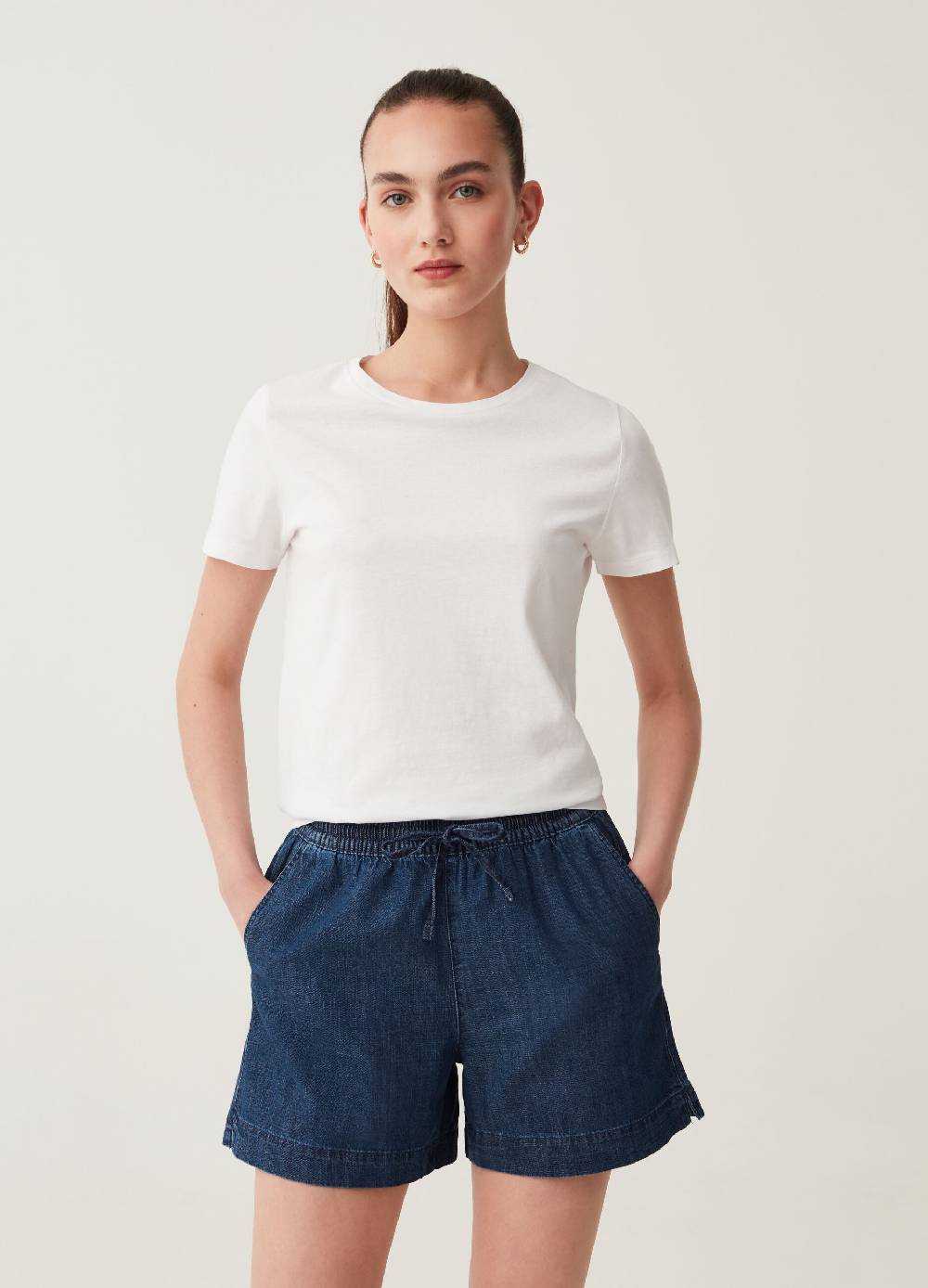 Ovs Shorts in denim con coulisse