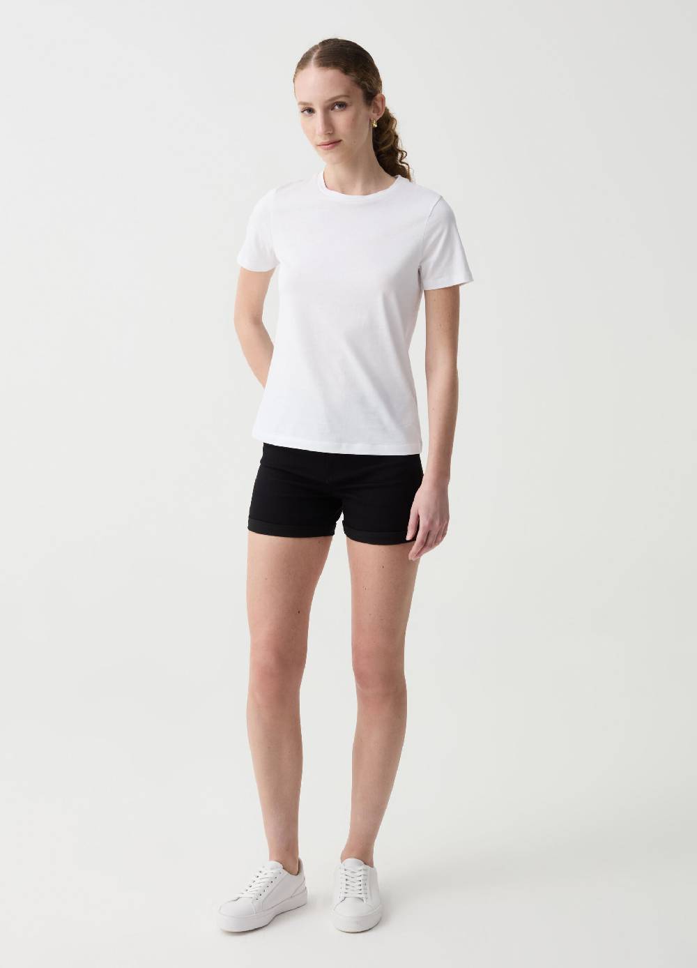 Ovs Shorts in denim con risvolti