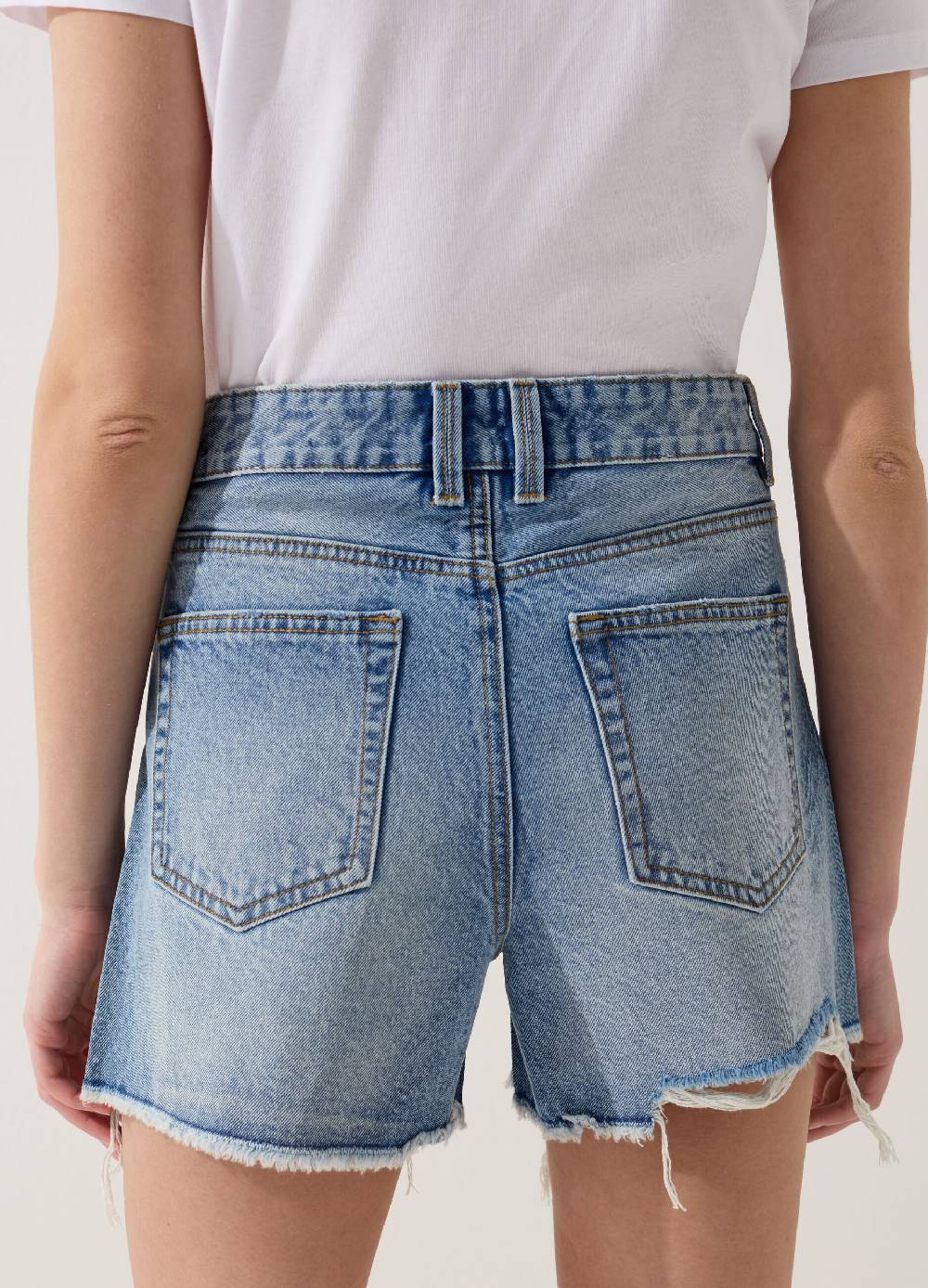 Ovs Shorts In Denim Con Strappi A Vita Alta