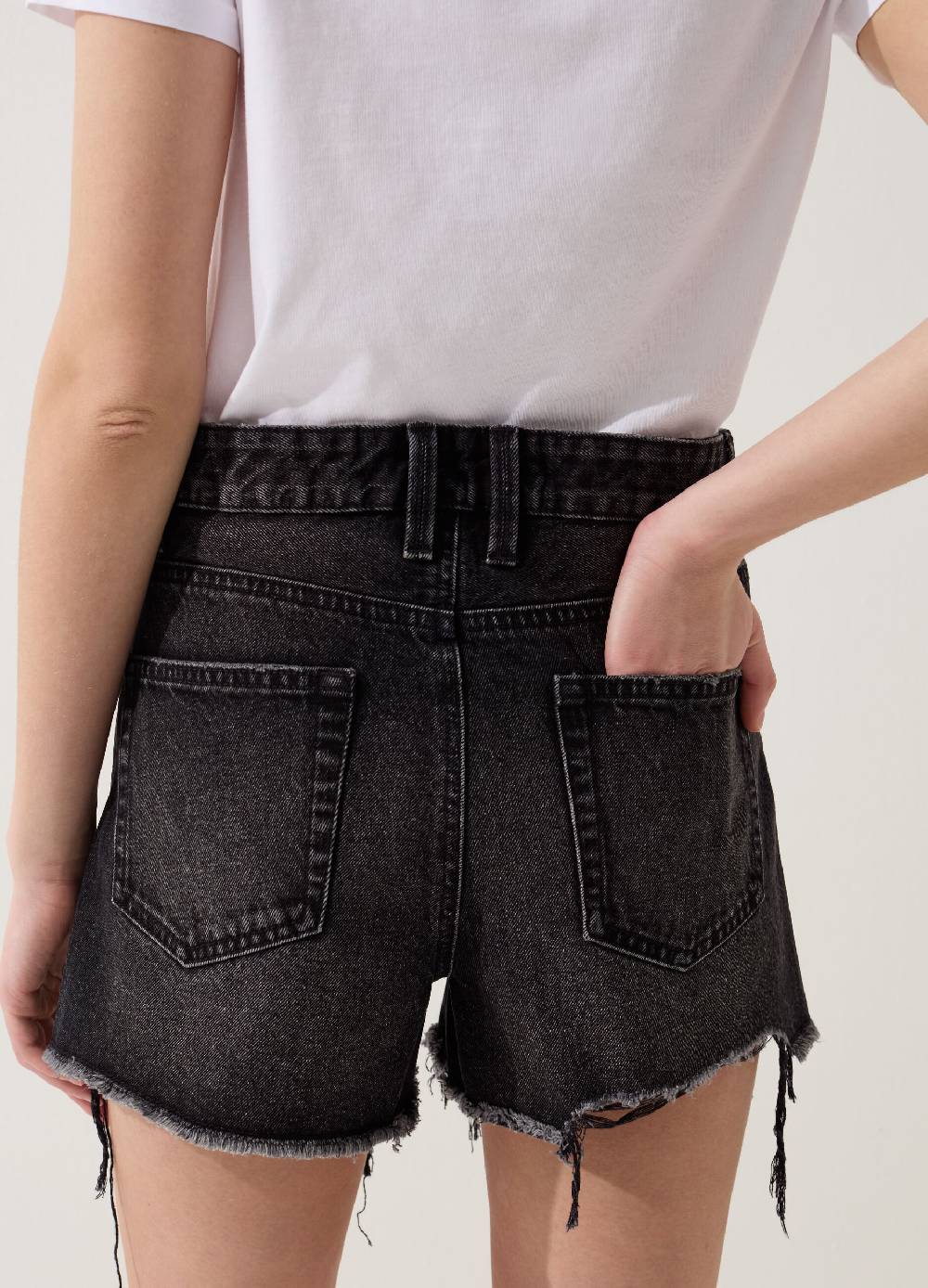 Ovs Shorts In Denim Con Strappi A Vita Alta