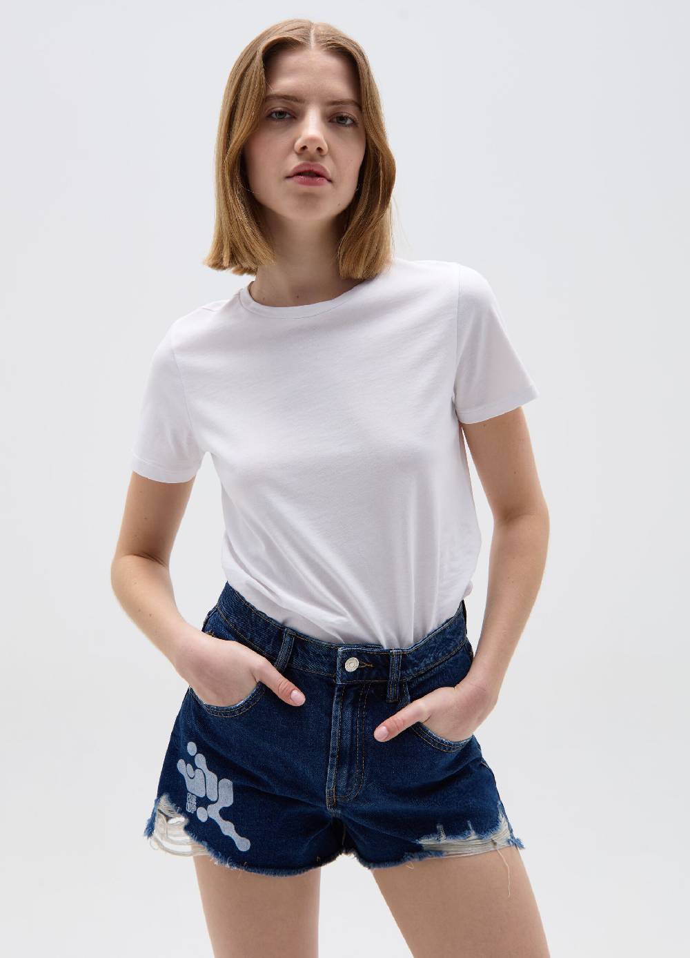 Ovs Shorts in denim con strappi RE-UP