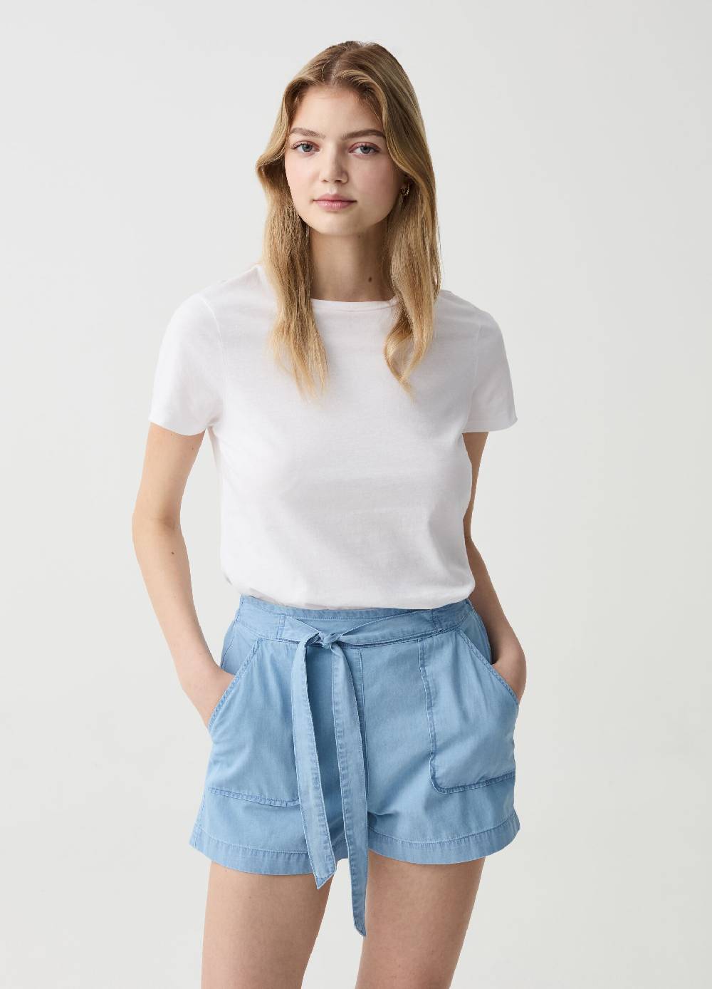 Ovs Shorts in denim fluido con cintura