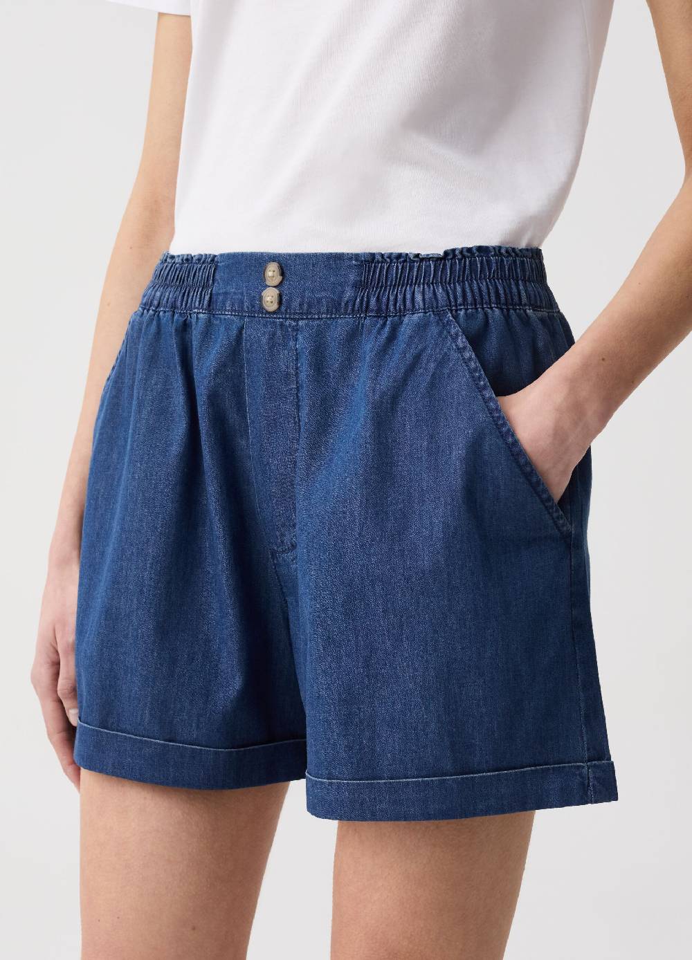 Ovs Shorts In Denim Fluido Con Tasche