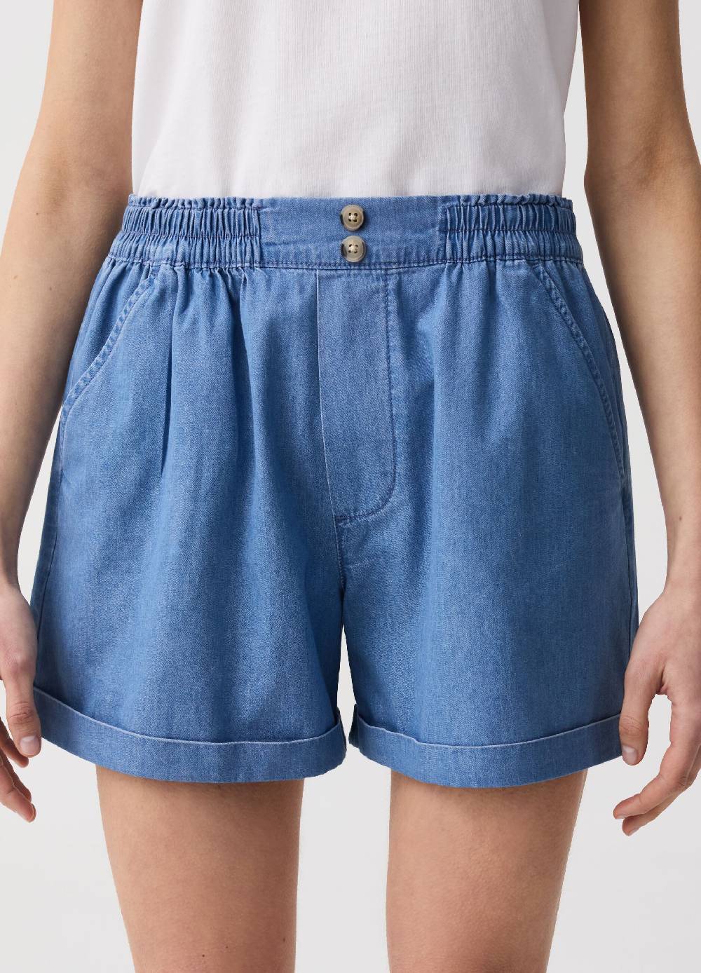 Ovs Shorts In Denim Fluido Con Tasche