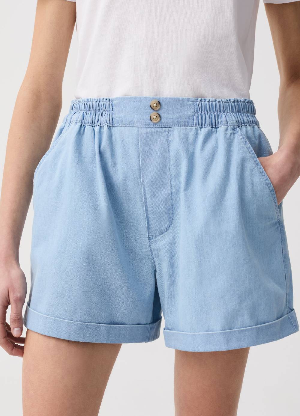 Ovs Shorts In Denim Fluido Con Tasche