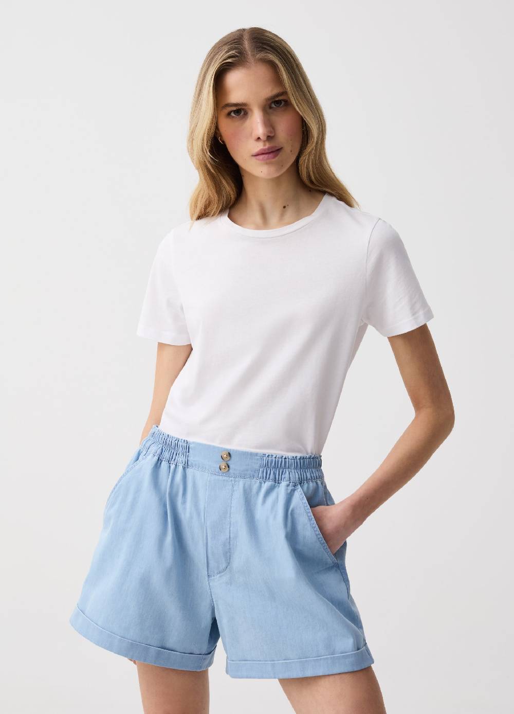 Ovs Shorts in denim fluido con tasche