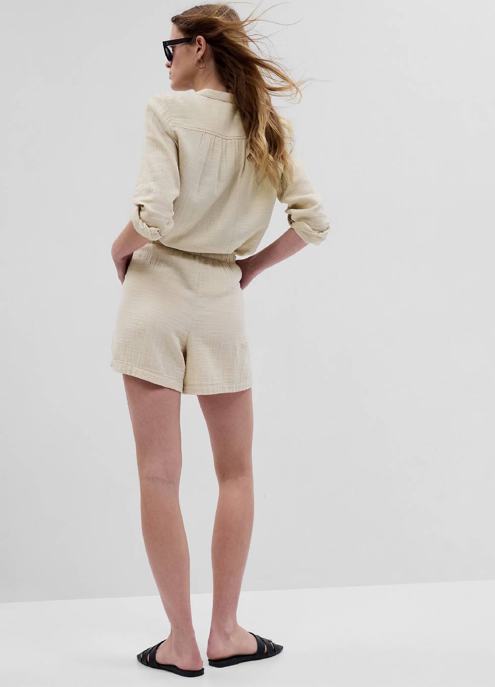 Ovs Shorts In Garza Di Cotone Effetto Crinkle