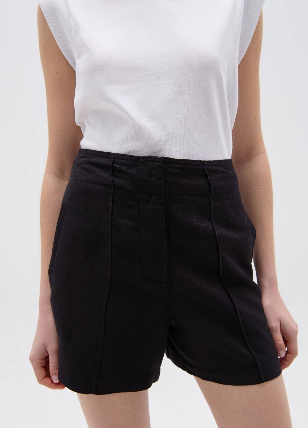 Ovs Shorts In Lino E Viscosa Con Pinces