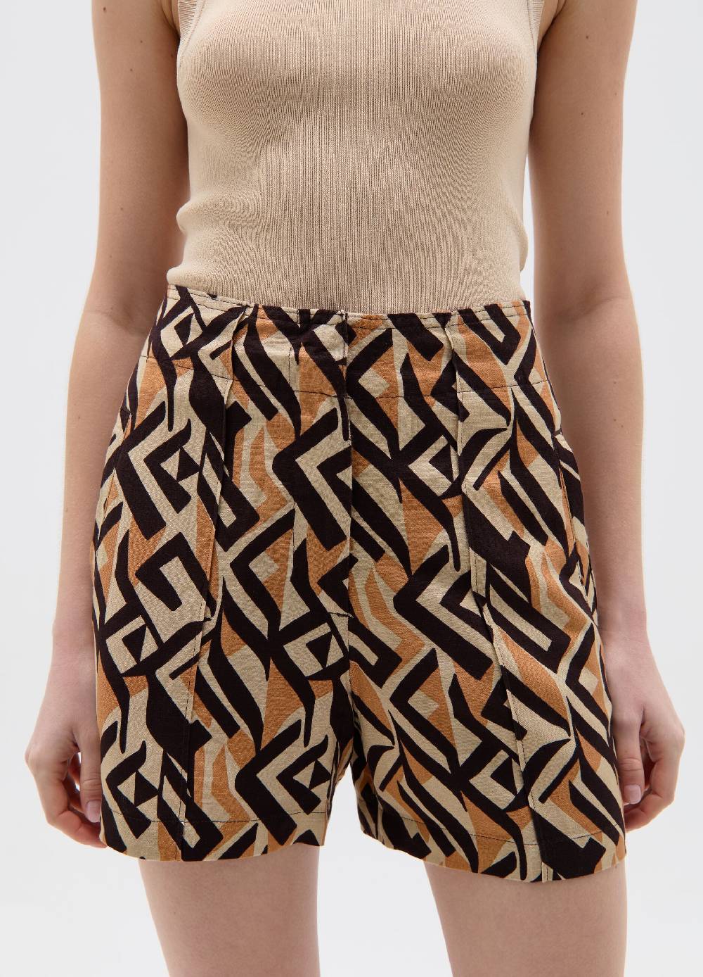 Ovs Shorts In Lino E Viscosa Con Pinces