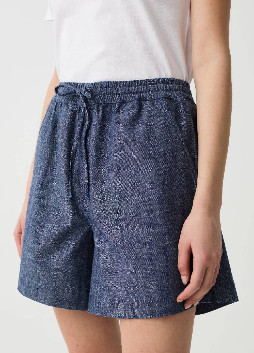 Ovs Shorts In Tessuto Fluido Effetto Denim