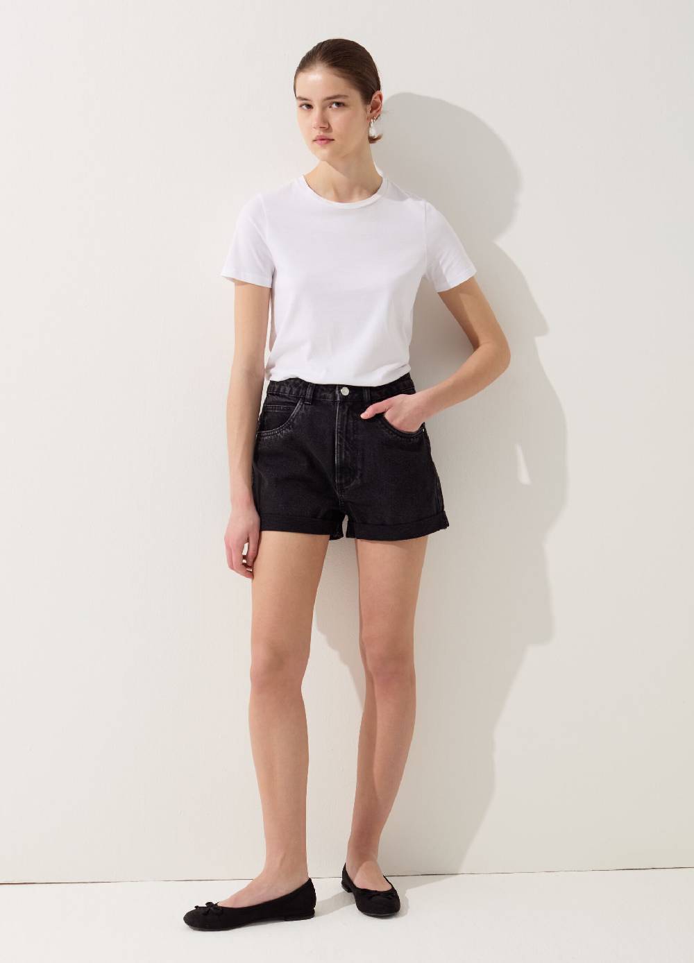 Ovs Shorts Mom Fit In Denim