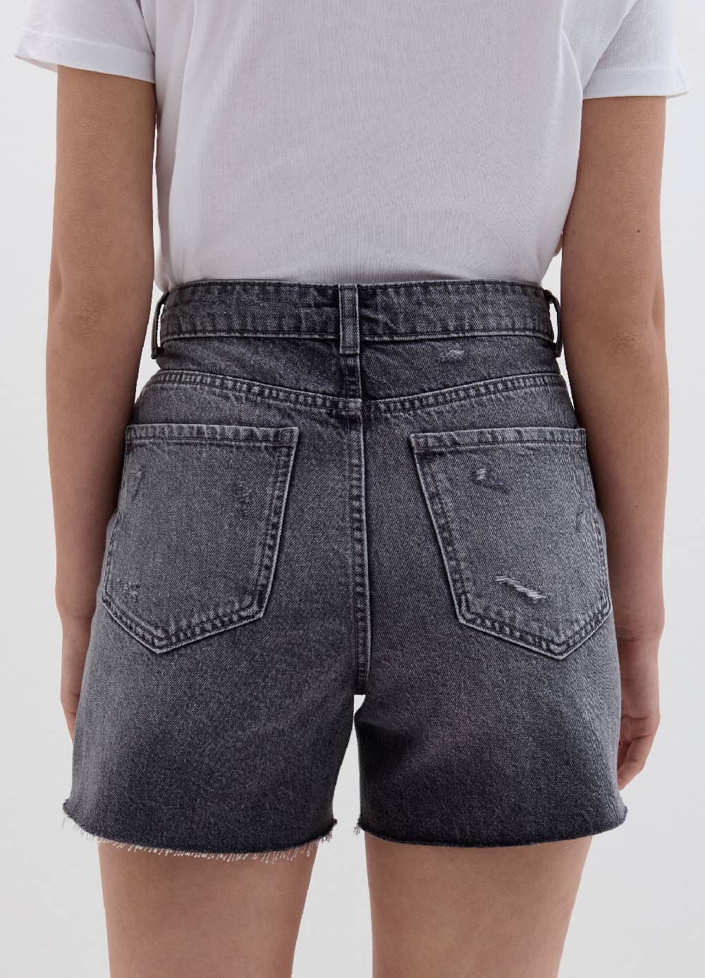 Ovs Shorts Mom Fit In Denim Con Strappi