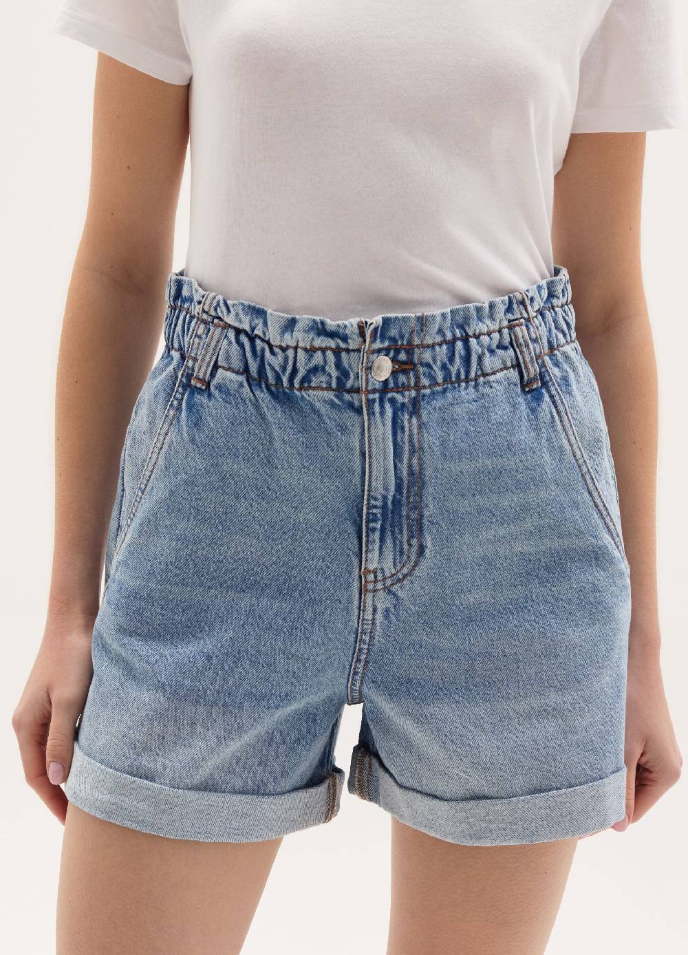 Ovs Shorts Paper Bag In Denim