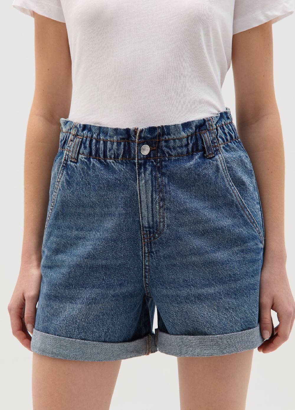 Ovs Shorts Paper Bag In Denim