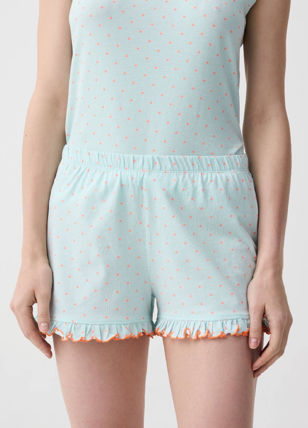 Ovs Shorts Pigiama A Pois Con Rouches