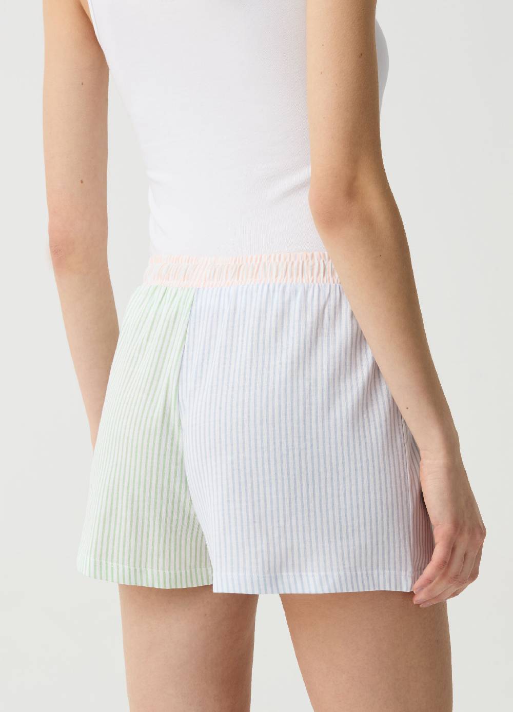 Ovs Shorts Pigiama A Righe Color-block