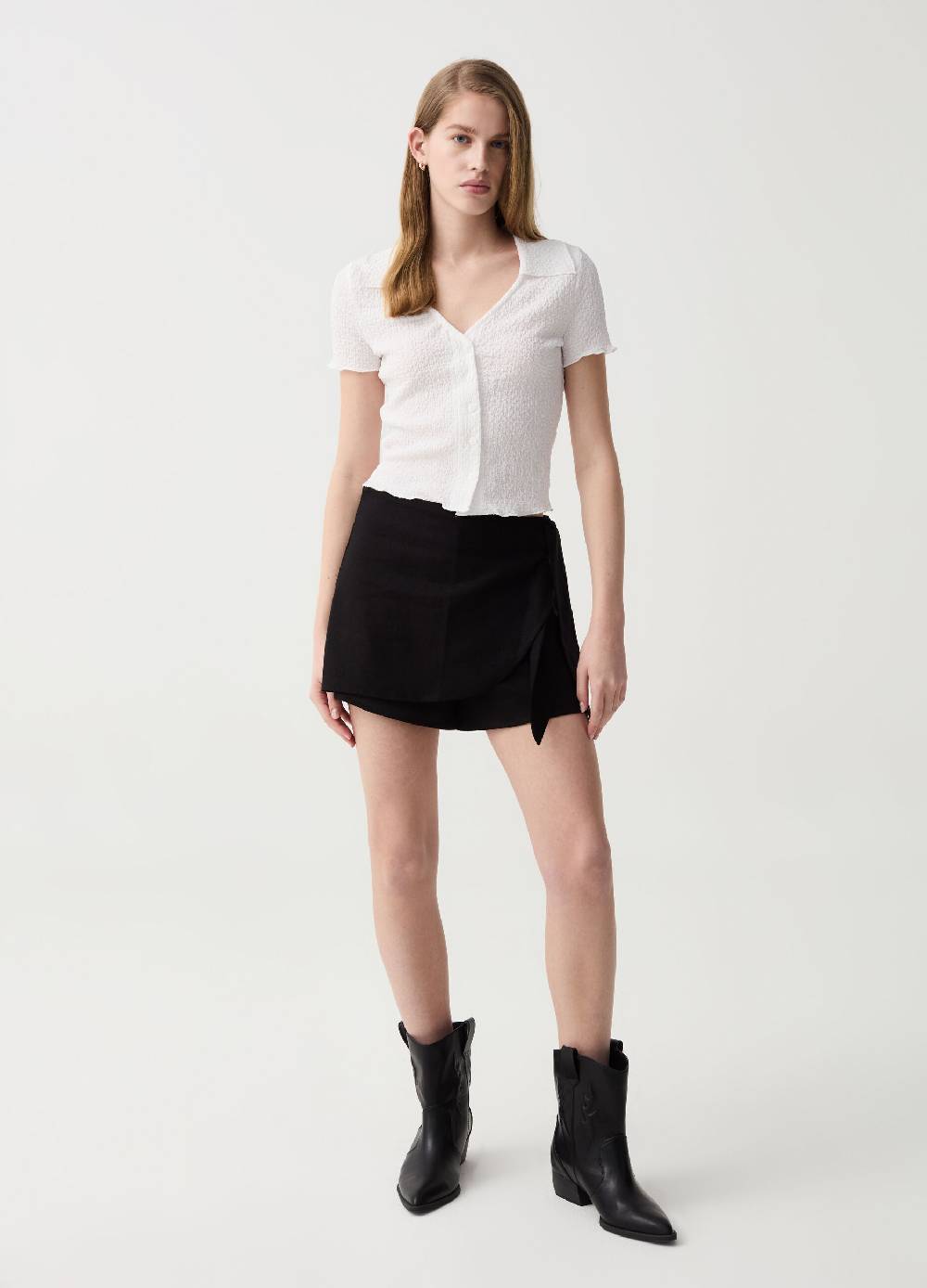 Ovs Skort in lino e viscosa