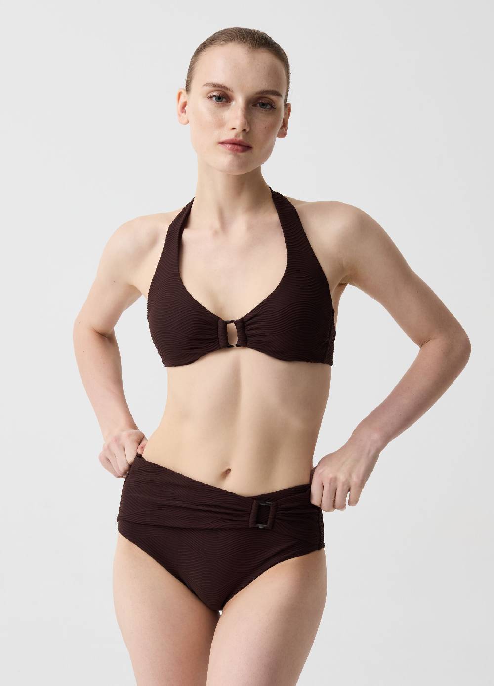 Ovs Slip bikini a vita alta con fibbia