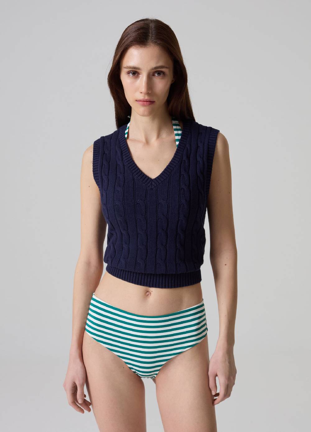Ovs Slip Bikini A Vita Alta Stampa A Righe