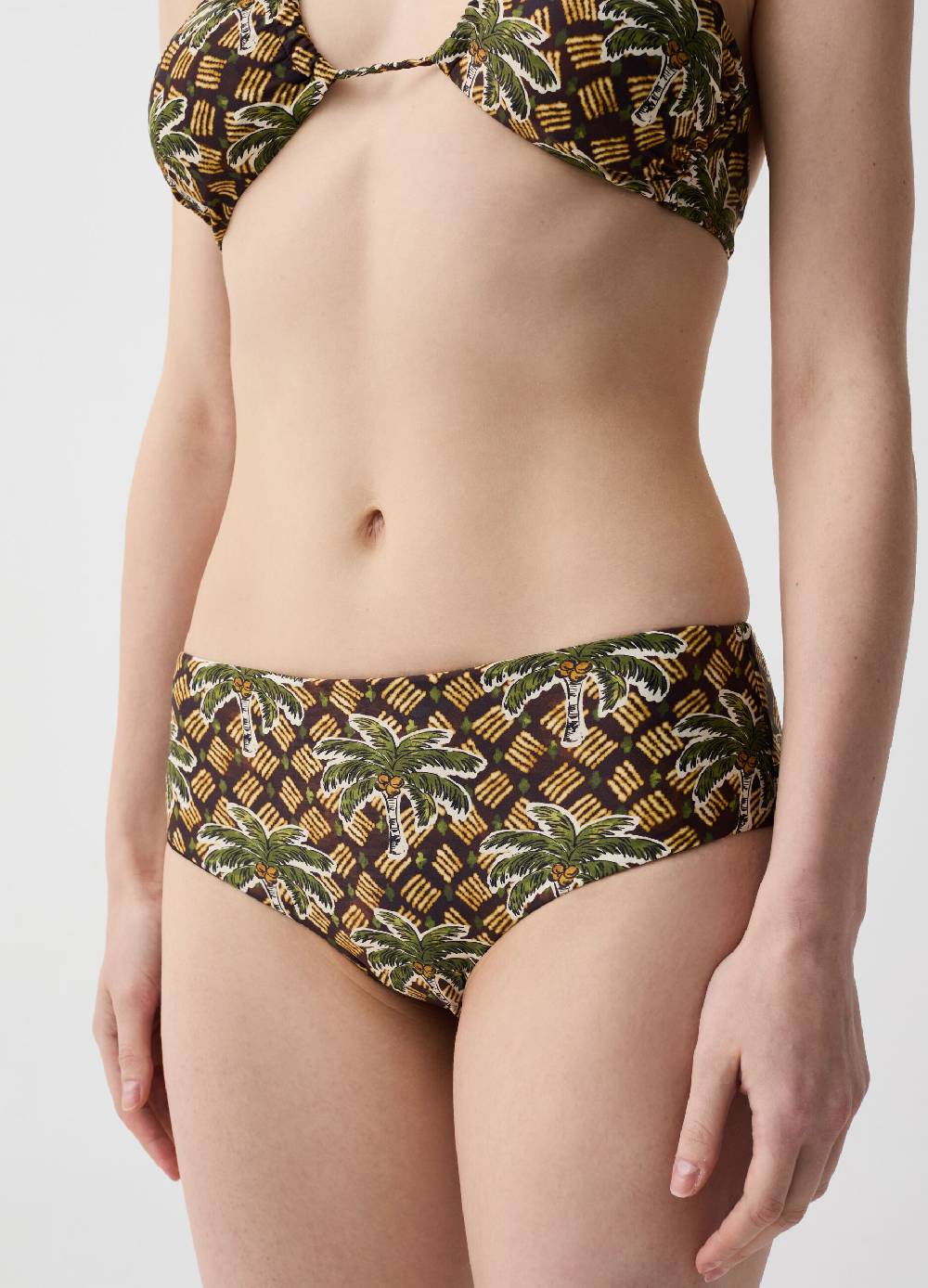 Ovs Slip Bikini A Vita Alta Stampa Palme