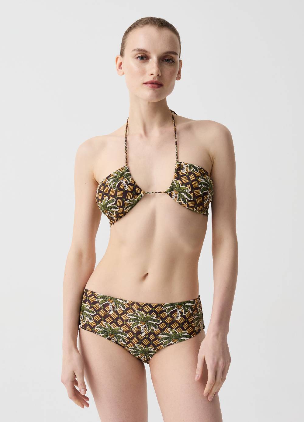 Ovs Slip bikini a vita alta stampa palme