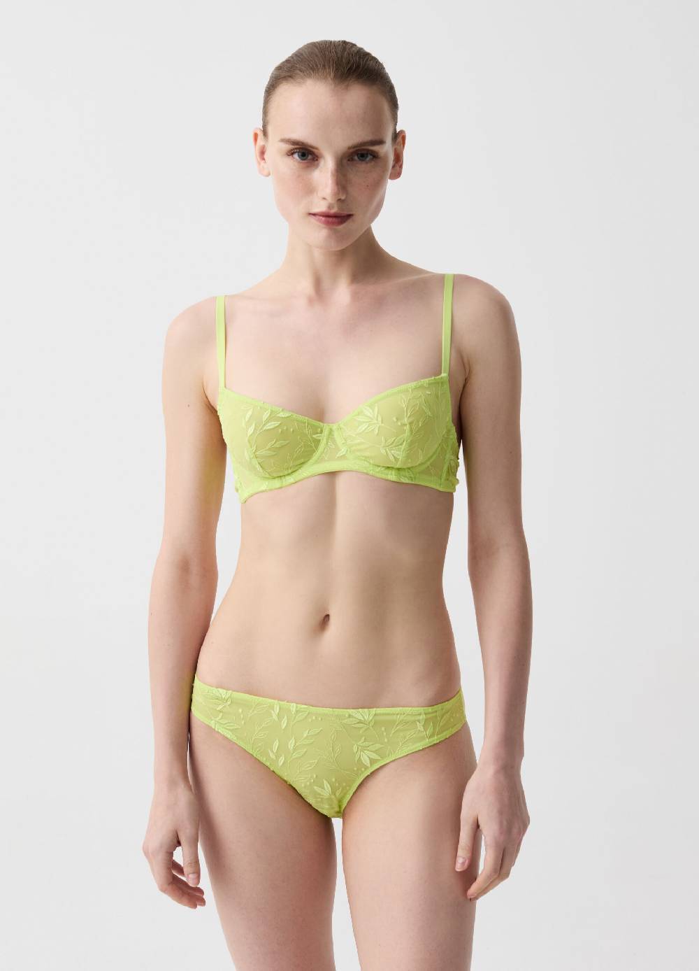 Ovs Slip in mesh con ricamo foliage