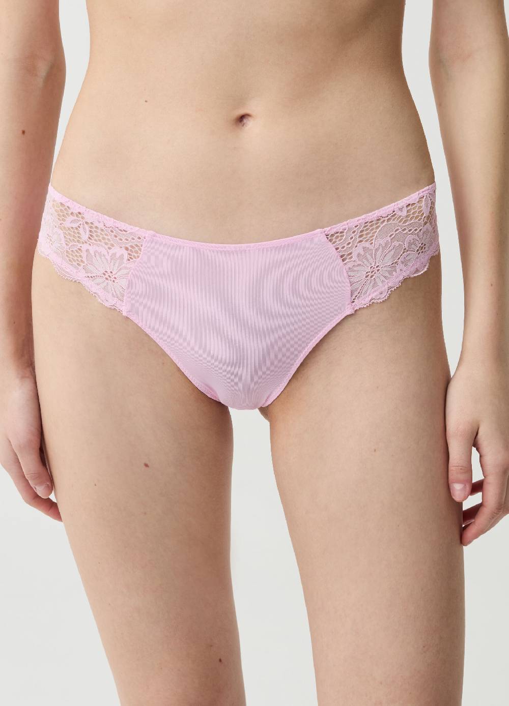 Ovs Slip In Pizzo Con Fronte In Microfibra