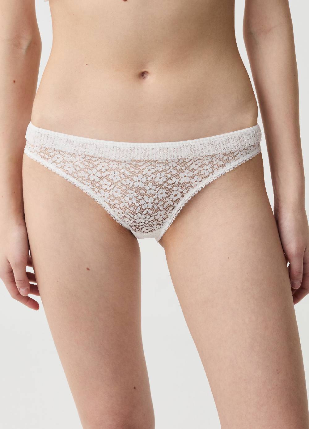 Ovs Slip In Pizzo Floreale Con Rouche Plisse